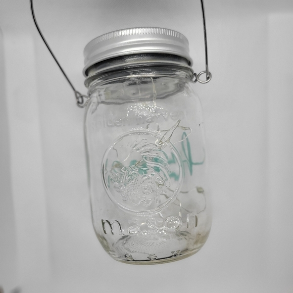 Handpainted "Home" 4" rustic farmhouse Mason jar solar LED fairy lights - Picture 4 of 4